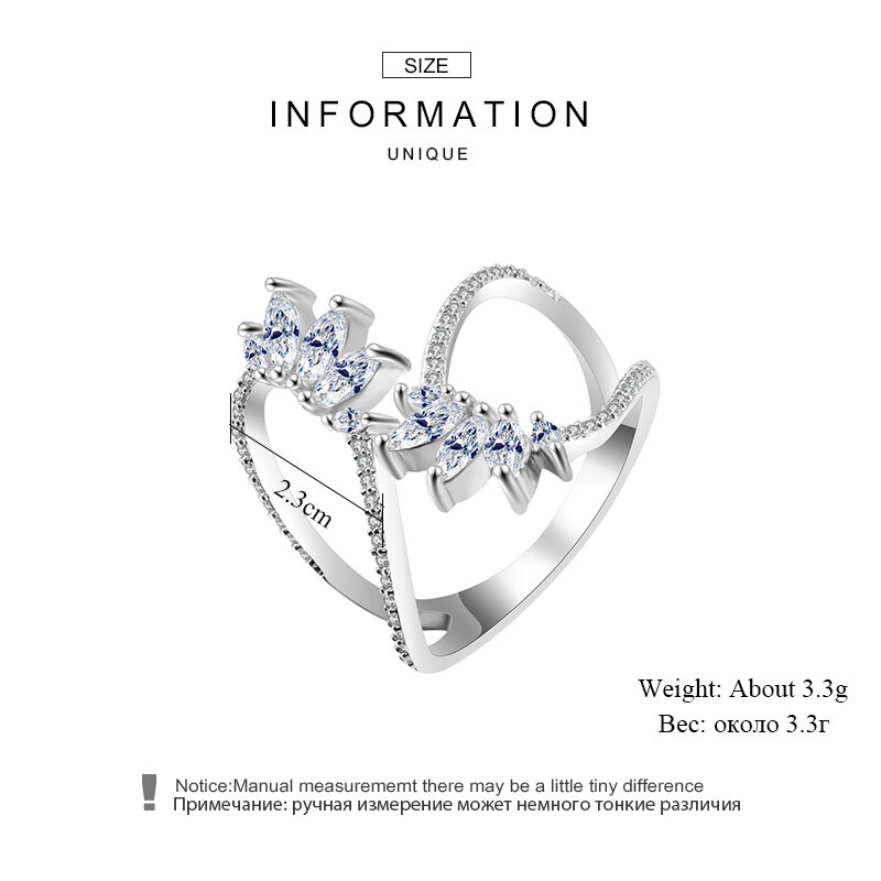 Nova moda marrocos design cz zircônia cristal aberto anéis para as mulheres kunckle anel de casamento jóias bijoux presentes de aniversário crp2015