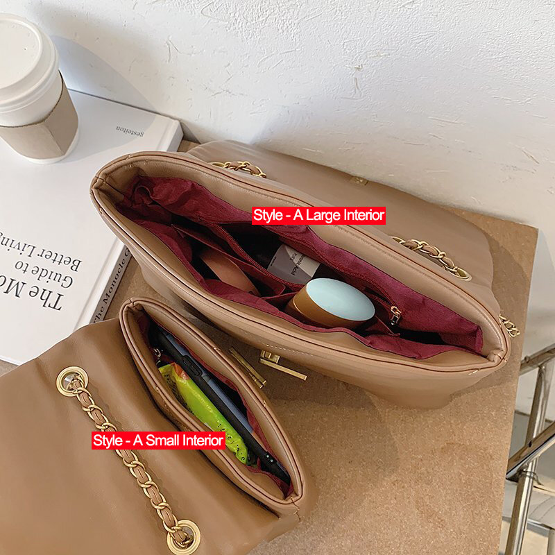 V-شكل المشارب بولي Leather الجلود سلسلة الكتف حقائب كروسبودي للنساء 2021 مصمم حقائب نسائية الاتجاه حقائب وصفت كيس الرئيسي
