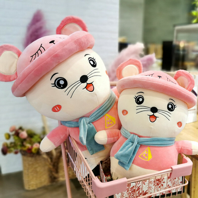 Cute Rat Pillow Doll Plush Toy Bed with Sleeping Doll for Girls and Boys
