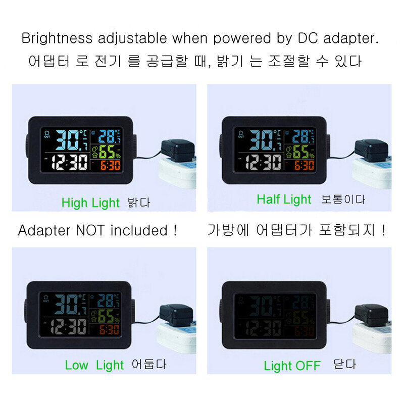 Ide Hadiah Samping Tempat Tidur Bangun Jam Alarm Digital dengan Thermometer Hygrometer Kelembaban Suhu Meja Jam Charger Telepon