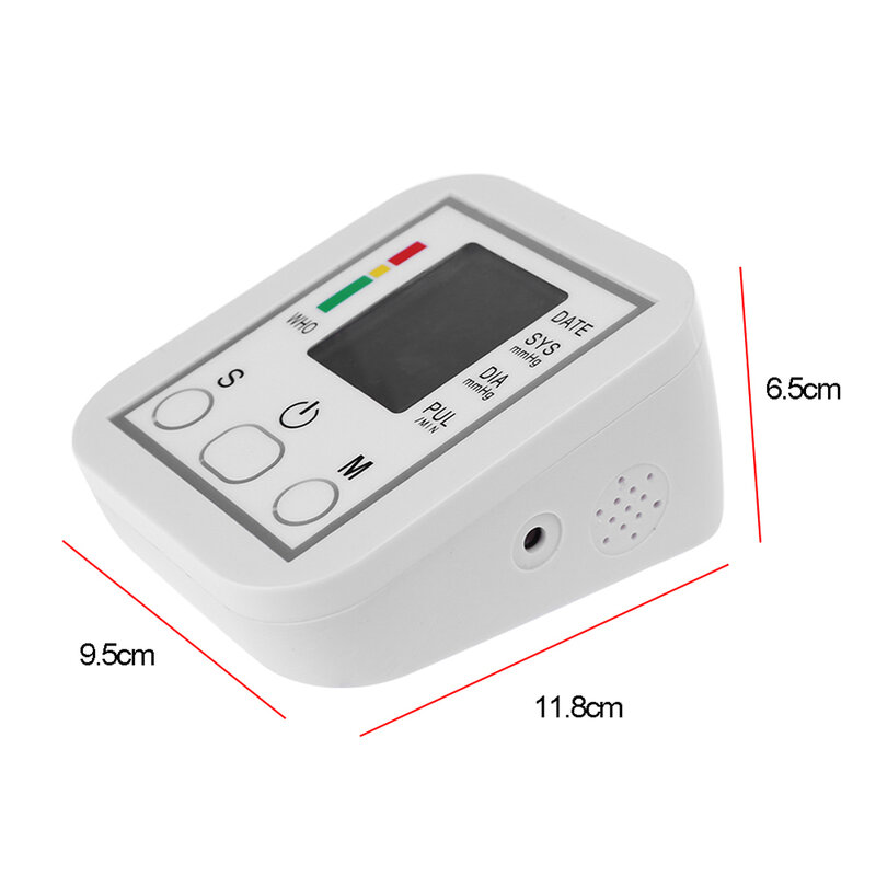 Portable Blood Pressure Monitor Household Sphygmomanometer Arm Band Type Digital Electronic Mini Blood Pressure Meter Tonometer