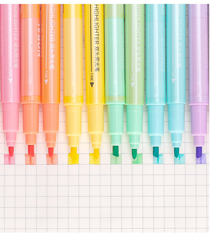 6 ألوان الحلوى الباستيل 12 قطعة معكرون مزدوجة رئيس الفلورسنت قلم تحديد لرسم علامات طالب مدرسة أطفال الفن لوازم