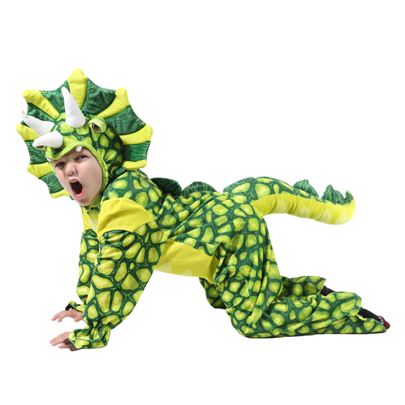 Kostium dziecięcy chłopcy dziewczęta Anime t-rex kostium dinozaura Cosplay kombinezon garnitur Purim Halloween świąteczne stroje imprezowe dla dzieci