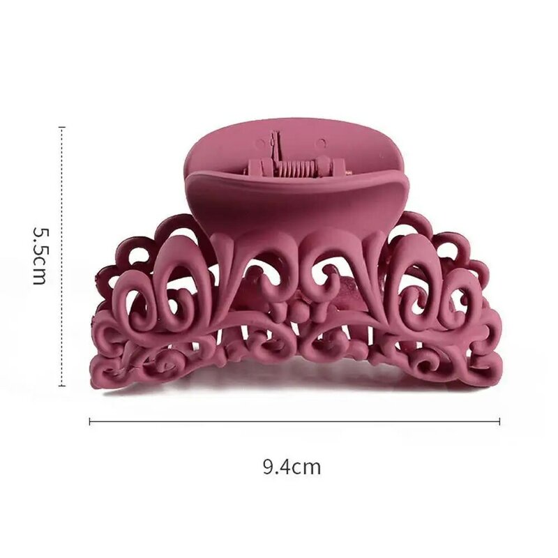 Popular Solid Color Scrub Hair Styling Clips Simple Hollow Out Carving Hair Claw Crab Large Female Bath Clip Hair Accessories