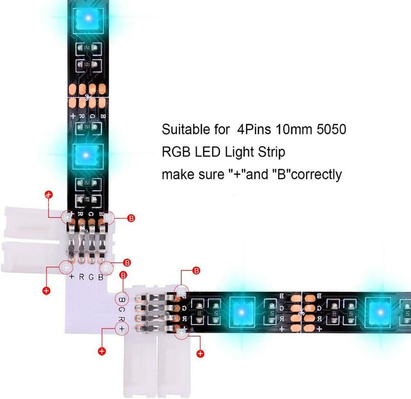 Clip di collegamento della luce delle strisce LED per strisce luminose a LED RGB 5050 2835 adatte per strisce luminose a LED da 10mm a 4pin