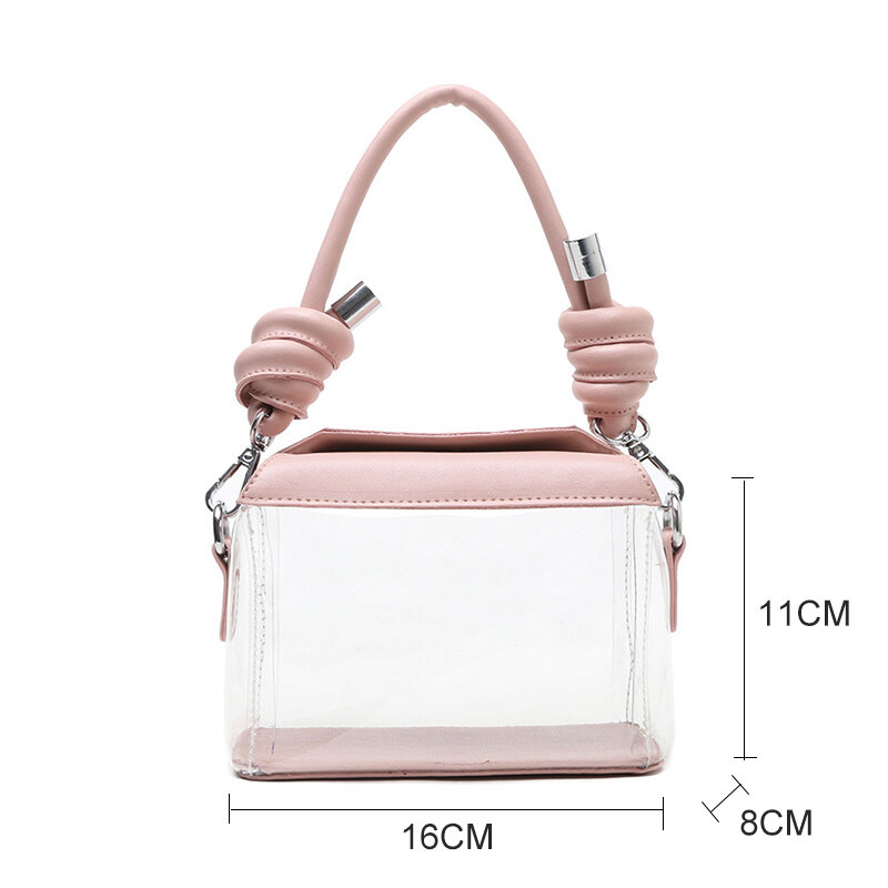 Прозрачный клатч из ПВХ для женщин, Дамская Водонепроницаемая пляжная сумочка, желеобразные конфетные дорожные сумки на ремне, женский кошелек