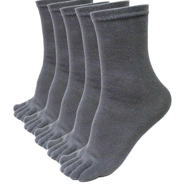2022 New 5 Pairs Men's Contton Stocks Breatheable Stock Men Sports Running Five Finger Toe Socks Elastic Short Soild Socks