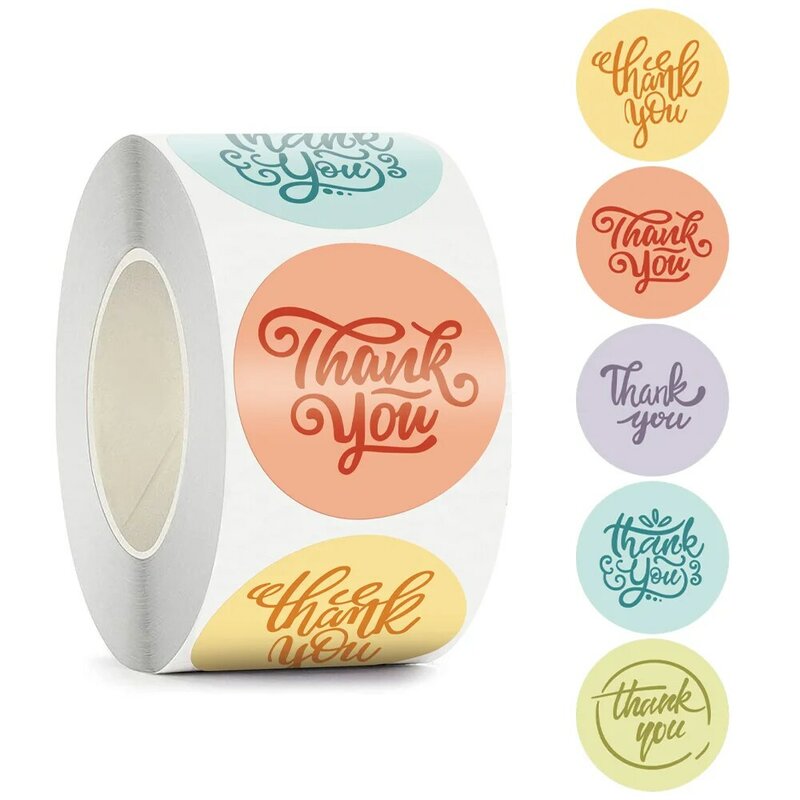 500pcs Round Thank You Stickers for Envelope Seal Labels Gift Packaging decor Birthday Party Scrapbooking Stationery Sticker