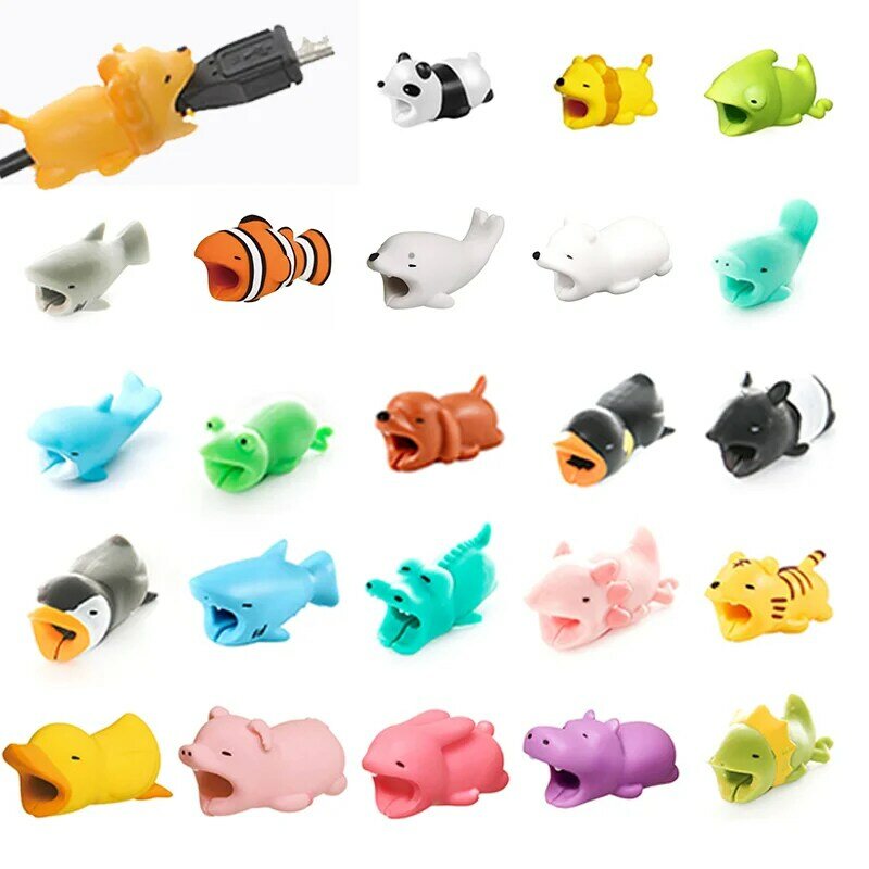 Kabel Protector Tier Nette Cartoon Bites Wickler Veranstalter Für USB Ladekabel Kopfhörer Kabel Freunde Handy Decor Draht