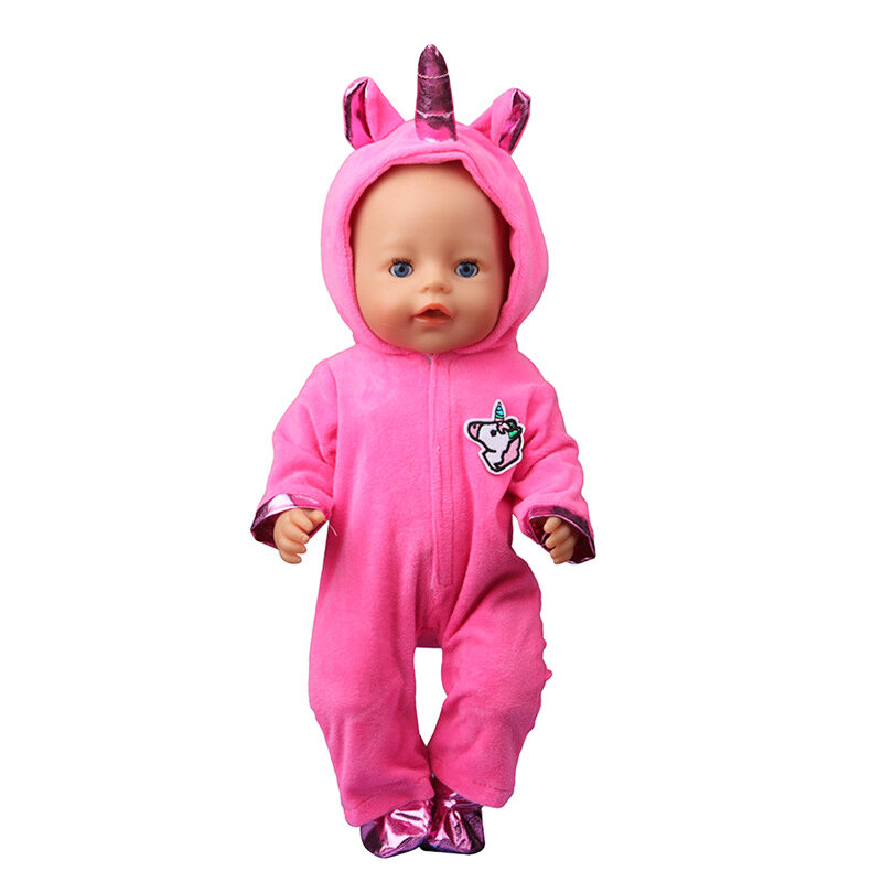 2pcs Unicorn Bambola Gattino Vestiti Suit Outfit Per La Nostra generazione Nato Baby Doll in Forma 18 pollici 43 centimetri bambola ragazze Regalo Di Compleanno