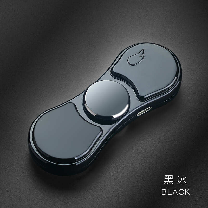 2020 Luminous Metal Fidget Spiner Hand Spinner Top Spinners Stress USB Windproof Charging Lighters Fingertip Gyro Adult Toys E