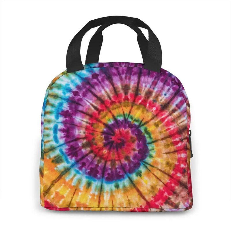 Tie Dye Colorful Rainbow Portable Lunch Bag Thermal Bags Insulated Box Cooler Convenient Tote Food work Picnic Men Women Kids