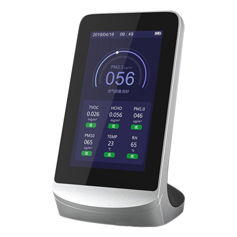 Air Quality Monitor Smart Air Detector, CO2 PM2.5 Multifunction TVOC Gas Sensor Supports Tuya APP