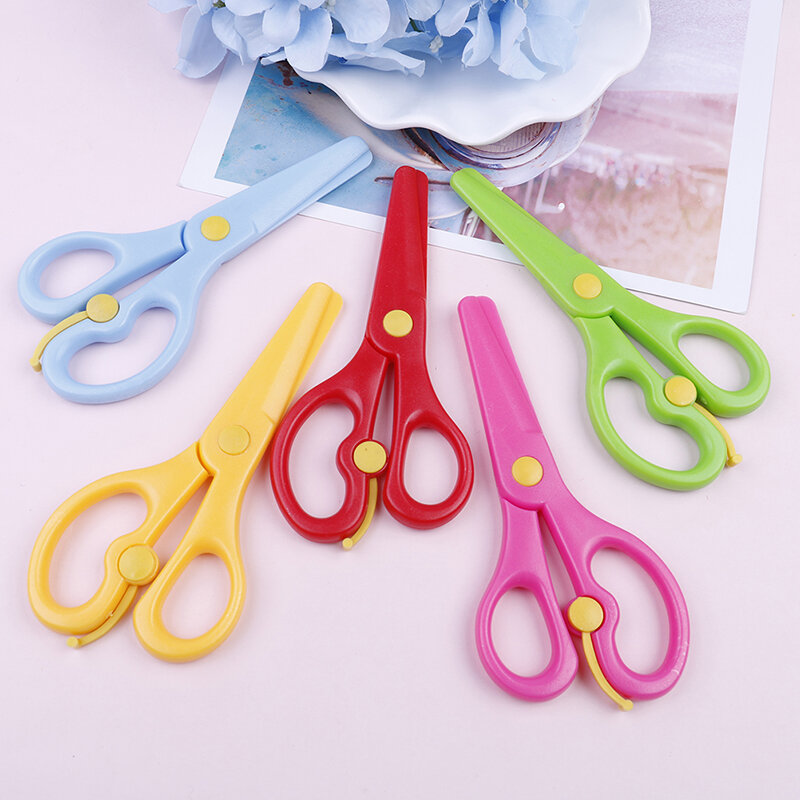 Plastic Scissors Safety Round Head Scissors For Kids Students Paper Cutting Supplies For Kindergarten School