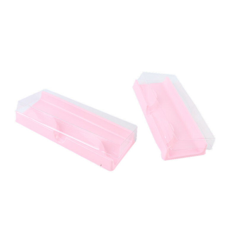 Пластиковый прозрачный чехол для ресниц, чехол для хранения ресниц, розовый, бежевый цвета, 40 #41, 100 шт./комплект