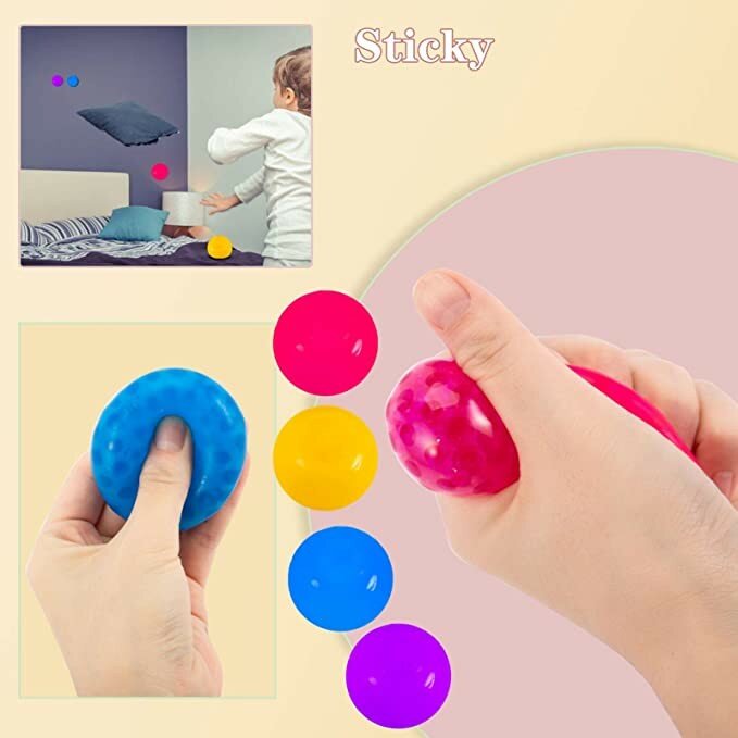 Bola de pared antiestrés para niños, juguete sensorial Antiestrés con succión de Squash pegajosa, bola antiestrés, objetivo para Autismo