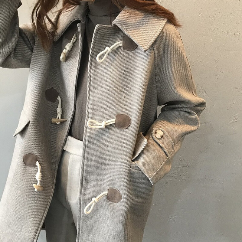 Trench-Coat imprimé à Carreaux rétro pour Hommes Pardessus Veste élégante avec Bouton Manteau d/'hiver épais vêtements d/'extérieur