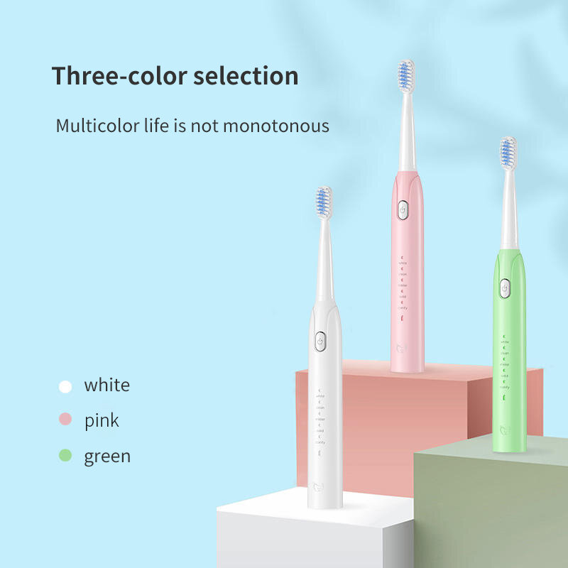 Sonic escova de dentes elétrica usb recarregável ipx7 à prova dwaterproof água 5 modo adulto ultra sônico automático branqueamento escovas de dentes