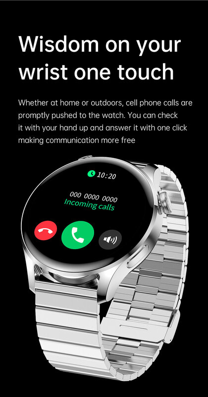 CZJW-reloj inteligente para hombre, accesorio de pulsera resistente al agua con pantalla táctil HD de 390X390 pulgadas, control del ritmo cardíaco y de la presión sanguínea, compatible con Android y regalo