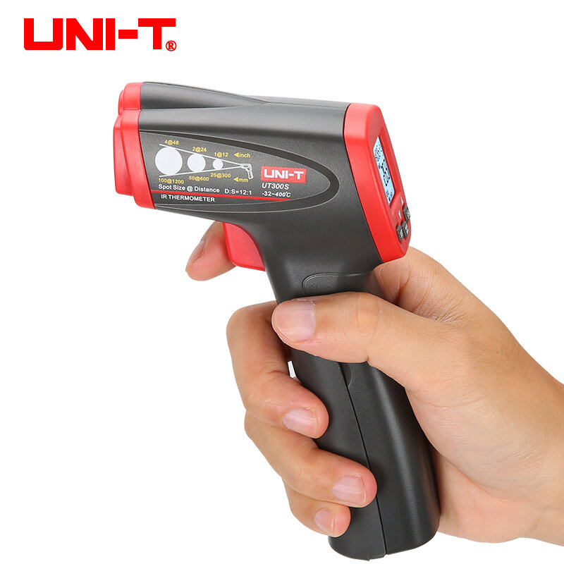 Thermomètre numérique à infrarouge sans contact UT300S, pistolet de mesure de la température, avec affichage laser, UNI-T
