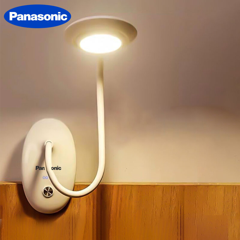 Panasonic Led Book Light Portable Clip-On Flexible Desk Lamp Adsorption Reading for Travel Bedroom Book Reader