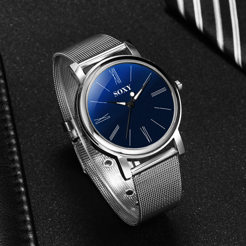 Relógio de pulso de quartzo de aço inoxidável relógio de pulso de aço inoxidável masculino soxy marca masculino relógios de moda de luxo