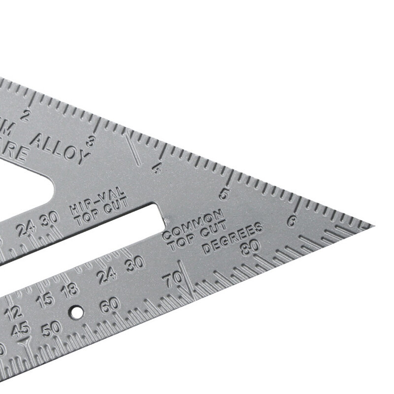 Regla cuadrada de aleación de aluminio, herramienta de medición, transportador de ángulo métrico, herramientas de carpintería, 7/12 pulgadas