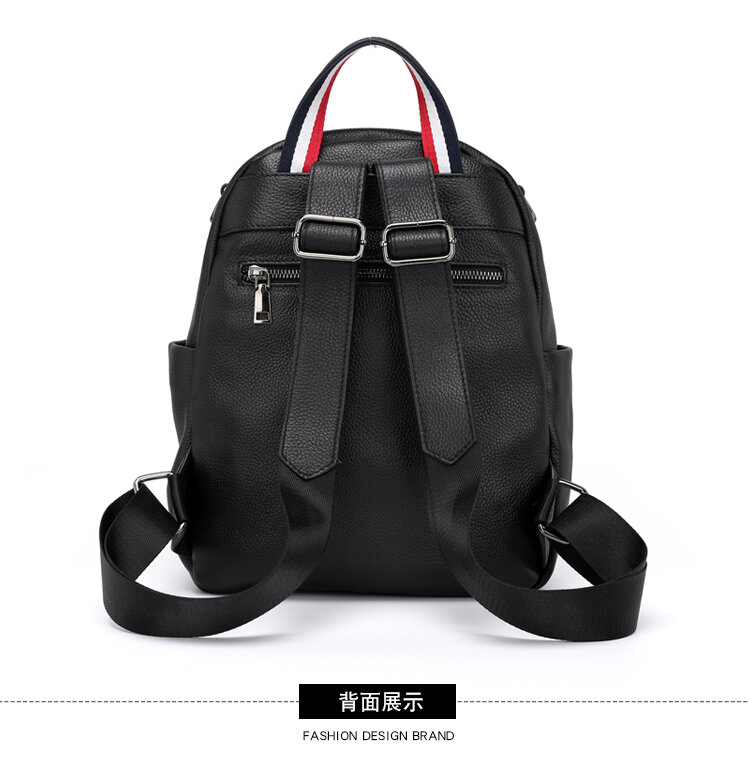 YILIAN Female leather backpack Zipper Female breast bag travel backpack Lady backpack soft leather school bag girl