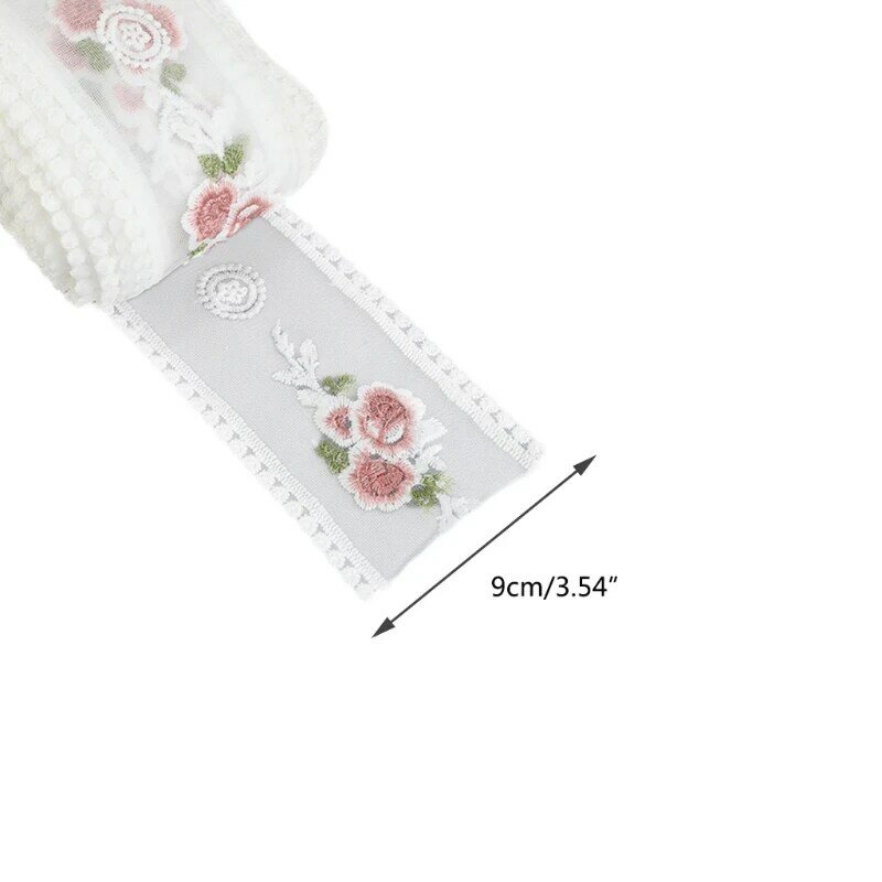 X3UE Hiasan Katun Buatan Tangan Putih Bahan Perca Katun Tule Hiasan DIY Hiasan Jahit Garmen Aksesori Karangan Bunga Renda Pita Meja