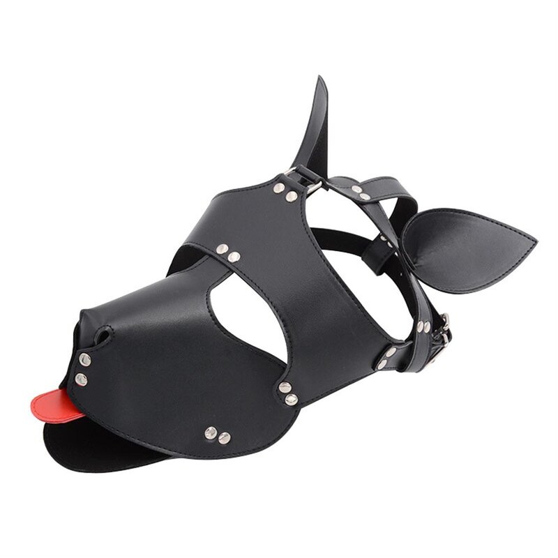 Exvoid cão chapelaria escravo cabeça de retenção bondage couro sexo brinquedo para mulher masculino máscara facial capa bdsm festa de halloween rolepaly