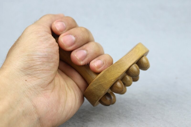 Masajeador de punta de madera, rodillo masajeador de espalda, grano de madera maciza, empuje el Abdomen