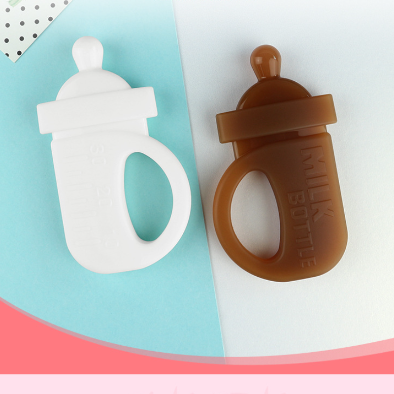Nano Silver Silicone Baby Teether Food Grade Liquid Silicone Baby Bottle Modeling Teether Baby Molar Stick