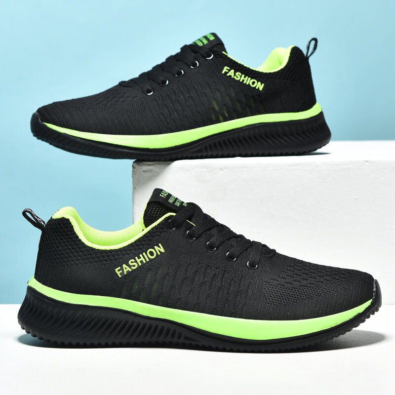 Męskie siatkowe trampki treningowe obuwie sportowe męskie lekkie oddychające buty do biegania tenisowe buty do chodzenia dzianiny modne męskie buty 2021