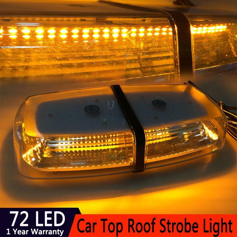 72 LEDs Roof Emergency Light SMD Car Roof Flashing Strobe Emergency Lighting Lamp DC 12V 24V LED Truck Fireman Warning Lights