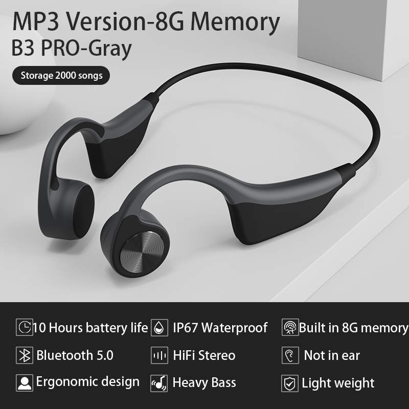 Z przewodnictwem kostnym IP67 wodoodporne słuchawki Bluetooth 5.0 bezprzewodowy zestaw słuchawkowy Stereo głośnomówiący z mikrofonem do biegania sportowego