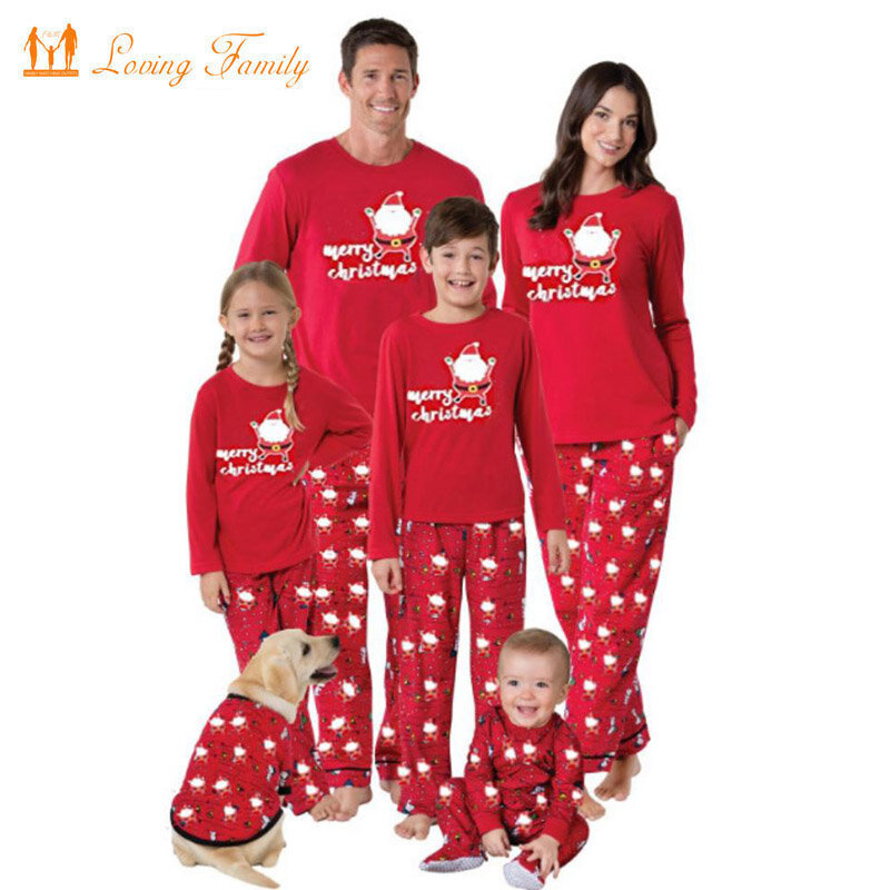 Nowy rok 2020 rodzinna piżama bożonarodzeniowa rodzina dopasowany strój ojciec matka córka dziewczyna zestawy ubrań dla chłopców piżamy Family Look