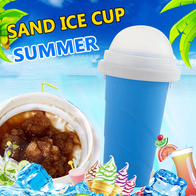 Pinch Ice Cup DIY Smoothie Cup Silicone Double Layer Homemade Ice Cream Milkshake Juice Cup Summer Cold Pinch Ice Cup