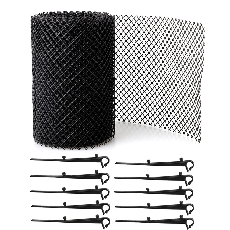 6"/7" Gutter Guard Mesh Gutter Guard with 10 Stakes to Protect from Leaves Debris Clogging Gutter Downspout Drain Cleaning Tool