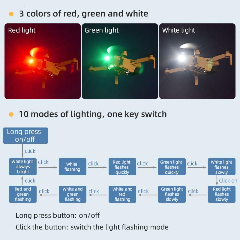 Drone Night Flight Led Light Photography Fill Light Lamp Flashlight Accessory Flying Headlight with Battery Flashing Signal Lamp
