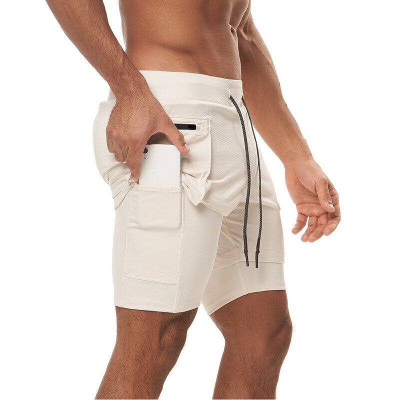 Pantalones cortos 2 en 1 para hombre, Shorts de secado rápido para entrenamiento, culturismo, entrenamiento, trotar, Fitness, gimnasio, verano 2021