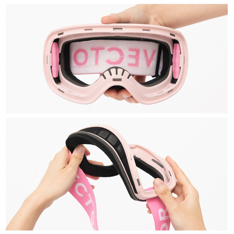 Gafas de esquí magnéticas con funda de doble capa para hombre y mujer, lentes de esquí grande, protección contra rayos UV400, antiniebla, gafas de Snowboard