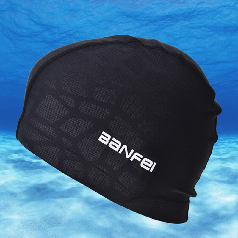 1 chapeau de natation en tissu imperméable à haute élasticité, protège les oreilles, longs cheveux, sport requin, Flexible et Durable