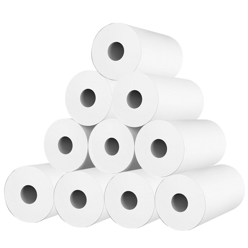 10 rollos de papel térmico blanco para cámara de niños, pulpa de madera, impresión instantánea, pieza de repuesto