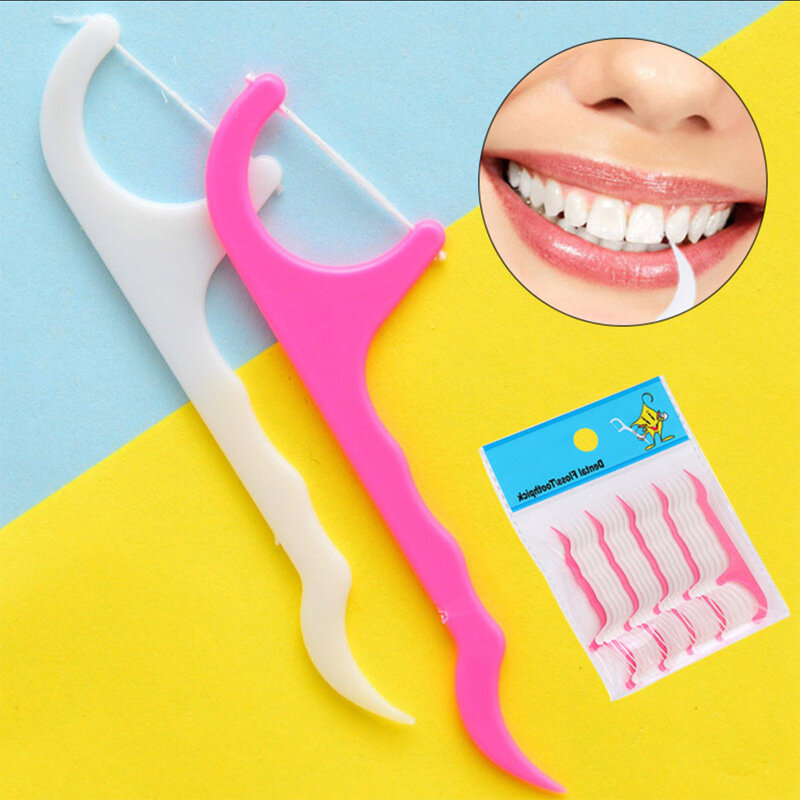 Palito descartável para fio dental, uso em escovas interdentais para higiene oral e limpeza dos dentes, 100 peças