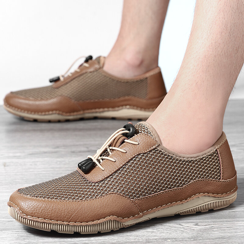 Zapatos informales transpirables de malla para hombre, mocasines ligeros a la moda para caminar al aire libre, zapatillas de talla grande, novedad de verano de 2021