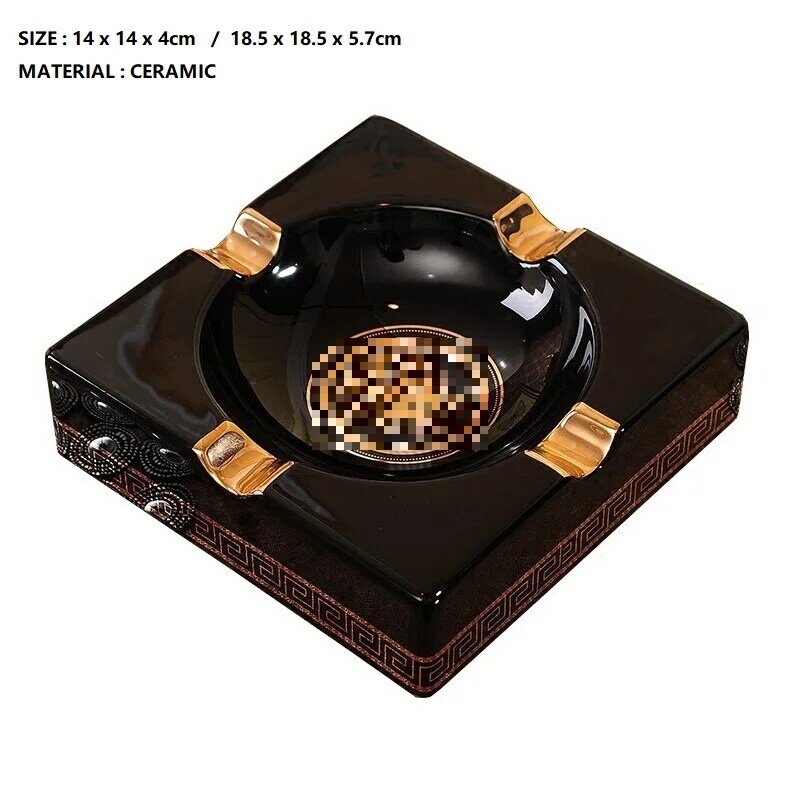 Luxury Large Size Ashtrays Gadgets Vintage Style Square Quality Ceramic Cigar Ashtray