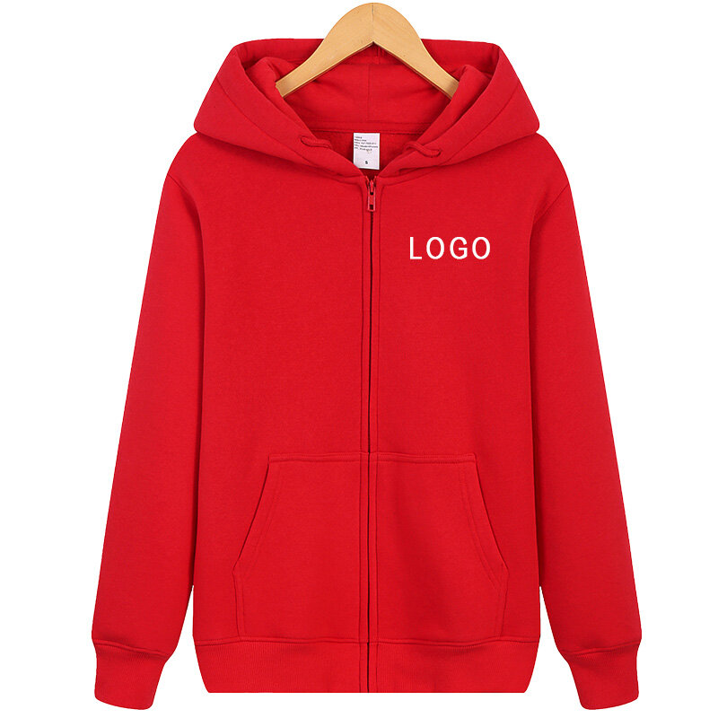 Hoodie masculino personalizado cor pura zíper hoodie zip com capuz casaco de esportes com capuz tops moletom-personalize-presente engraçado
