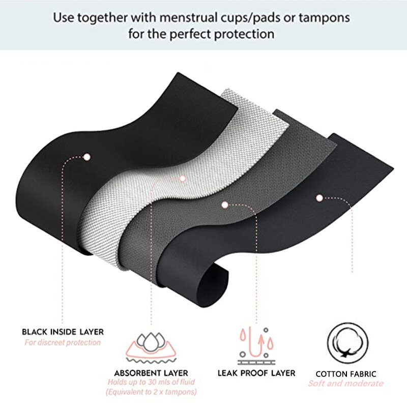 5 pçs calcinha menstrual feminino algodão à prova de vazamento período cuecas lingerie maam am sexy confortável roupa interior fisiológico