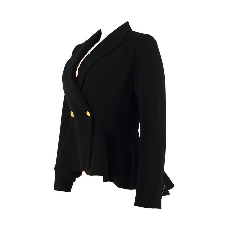 ペプラムブレザー女性の春ジャケット女性のファッション2021衣装黒トップス