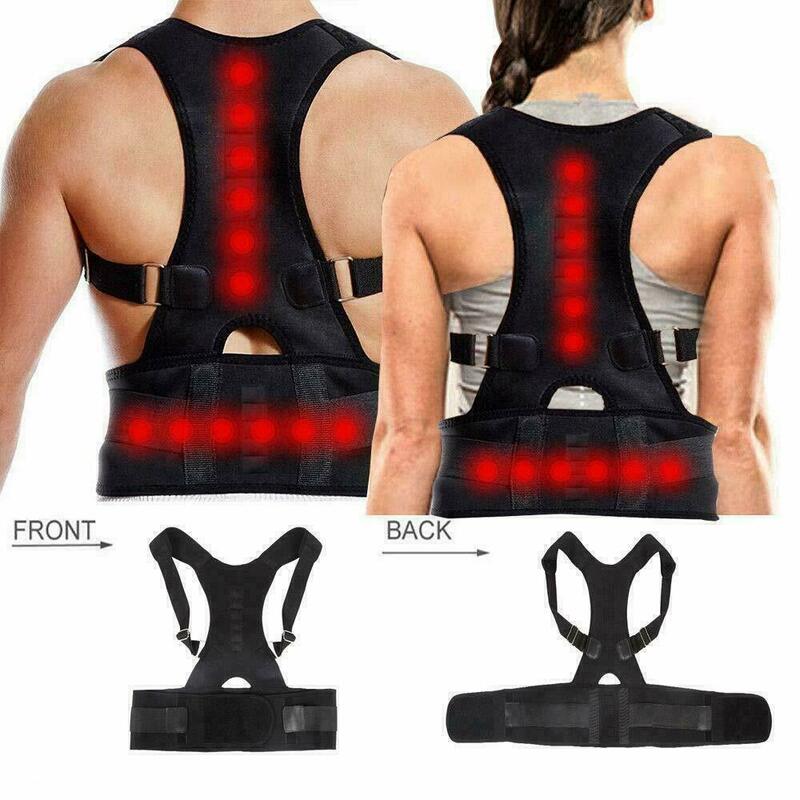Fajas Para uomo e donna supporto per la schiena correttore di postura magnetico regolabile Brace Back Belt supporto lombare Shapewear ortopedico US